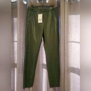 NBW beautiful army green faux leather pants.